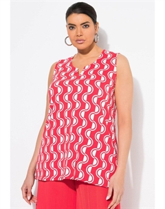 Топ GEOMETRIC WAVE SPLIT NECK, красный Ulla popken