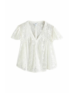 Блуза REGULAR FIT - V NECK SHORT SLEEVE, белый Next