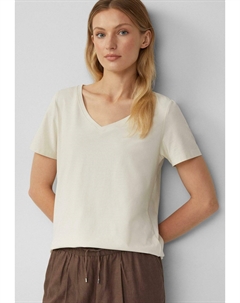 Базовая футболка MIT V-AUSSCHNITT, кремовый S.oliver