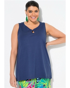 Топ KEYHOLE CUTOUT SWEETHEART NECKLINE, синий Ulla popken