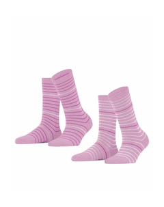 Носки FINE STRIPE 2-PACK WITH PATTERN, светло-розовый Esprit