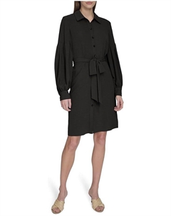 Платье Aerowash Self Tie A-Line, черный Calvin klein