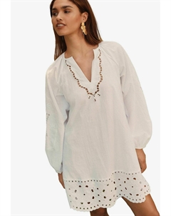 Повседневное платье TALL FIT - LONG SLEEVE BRODERIE SUMMER, белый Next