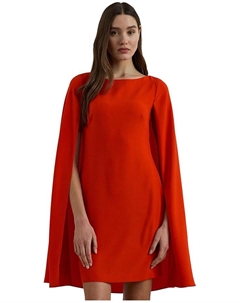 Платье Cape Georgette Cocktail Dress, цвет Bright Vermilion Lauren ralph lauren