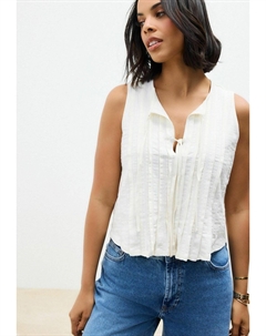 Топ PINTUCK SLEEVELESS TIE FRONT - Blouse, бежевый Next