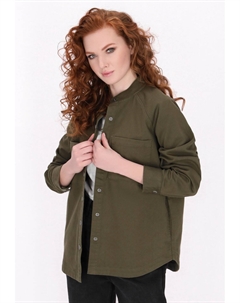 Блузка на пуговицах, оливковый Dreimaster