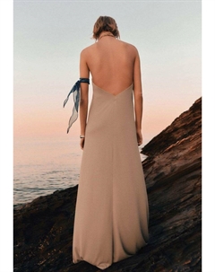 Платье макси, песочный Mango