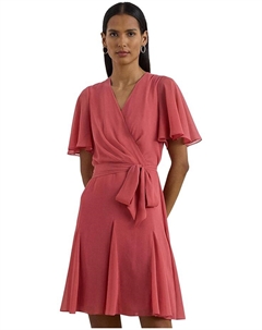 Платье Crinkle Georgette Surplice Dress, цвет Slate Rose Lauren ralph lauren