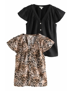 Блуза REGULAR FIT - RUFFLE SLEEVE 2 PACK, мультиколор Next