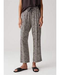 Брюки HIGH RISE CROPPED WIDE FIT PRINT, коричневый Opus