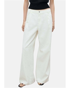 Джинсы прямого кроя WIDELEG PLEATED, кремовый Mango