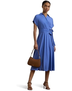 Платье Belted Crepe Dress, цвет Soft Lazuli Lauren ralph lauren