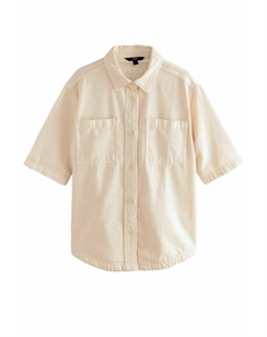 Блузка на пуговицах TALL FIT - OVERSIZED SHORT SLEEVE, бежевый Next