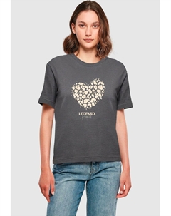 Футболка с принтом LEOPARD HEART TEE, темно-серый Merchcode