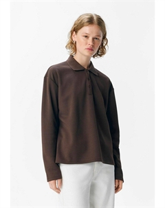 Рубашка поло LO E AW FAIR 24 - Long sleeved top, темно-коричневый Object