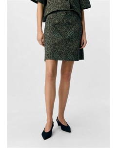 Джинсовая юбка LEOPRINT - A-line skirt, хаки Object