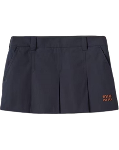 Повседневная юбка женская темно-синяя Miu miu