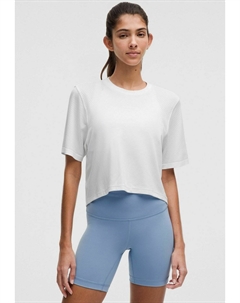Спортивная футболка SWIFTLY HIGH-LOW CROPPED SHORT SLEEVE, белый Lululemon