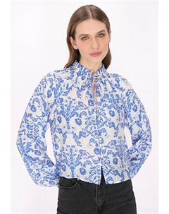 Блузка на пуговицах, синий Dreimaster