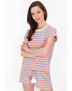 Футболка с принтом, розовый Usha