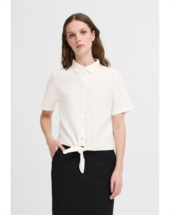 Блузка на пуговицах IHLINNO, белый Ichi