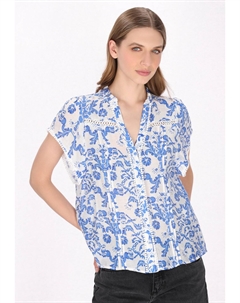 Блузка на пуговицах, синий Dreimaster