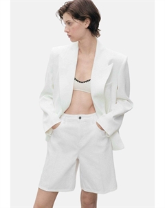 Джинсовые шорты STRAIGHT-FIT HIGH-WAIST BERMUDA, белый Mango