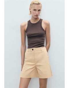 Шорты STRAIGHT PLEAT, коричневый Mango