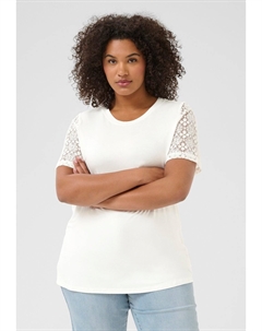 Базовая футболка KCBIRGITA LACE T-SHIRT, кремовый Kaffe curve