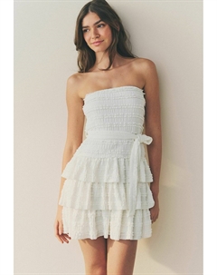 Коктейльное/вечернее платье REGULAR FIT-BANDEAU RUFFLE TEXTURED TIE WAIST MINI, белый Next