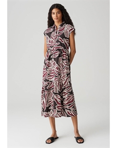 Платье-рубашка RELAXED FIT MIDI PRINT VOLANT, красный Opus