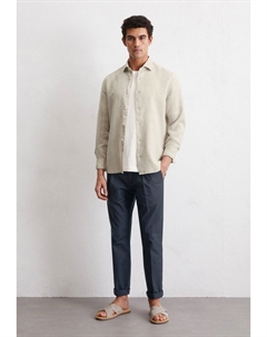 Рубашка SPREAD COLLAR LONG SLEEVE ROUND HEM STYLE, бежевый Marc o'polo