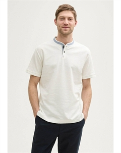 Базовая футболка MIT STEHKRAGEN, кремовый Tom tailor