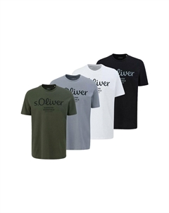 Футболка с принтом 4ER PACK LOGO RUNDHALS, мультиколор S.oliver