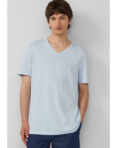 Базовая футболка MIT V-AUSSCHNITT UND LOGO, светло-голубой S.oliver