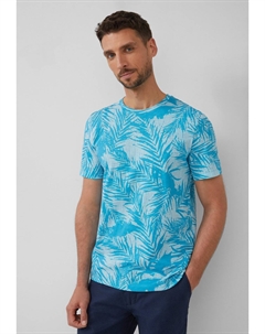 Футболка с принтом MIT CREW NECK, бирюзовый S.oliver