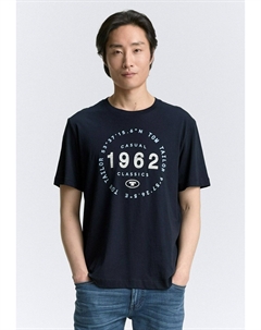 Футболка с принтом, темно-синий Tom tailor