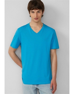 Базовая футболка MIT V-AUSSCHNITT UND LOGO, светло-голубой S.oliver