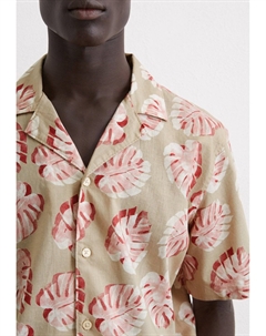 Рубашка CAMP COLLAR SHORT SLEEVES SLITS AT SIDE SEAMS, бежевый Marc o'polo