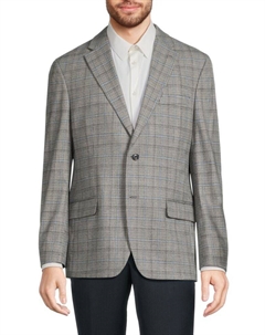 Блейзер в ломаную клетку с лацканами Notch, серый Tommy hilfiger