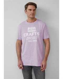 Футболка с принтом MIT FRONTPRINT UND FLAMMGSTRUKTUR, фиолетовый S.oliver