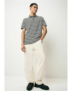 Рубашка поло REGULAR FIT - TEXTURED STRIPE BUTTON NECK, черный Next