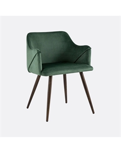 Комплект стульев из мягкого велюра и металла 2 шт зеленый So'home