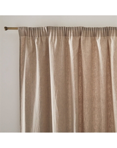 Штора из осветленного льна с тесьмой со сборками Onega бежевый Laredoute