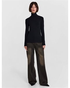 Черный прилегающий джемпер с воротником-стойкой Mark formelle