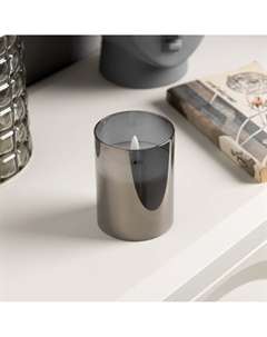 Светодиодная свеча серебристая, 7.5×10×7.5 см, воск, пластик, батарейки ааах3 (не в комплекте), свечение теплое белое Luazon lighting