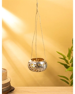 Подсвечник подвесной из кокоса, 10-12 см, серебристый Nobrand