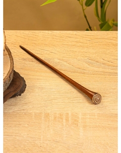 Шпилька для волос, 20 см, дерево соно, ракушка, темно-коричневая Nobrand