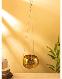 Подсвечник подвесной из кокоса, 9-12 см, золотистый Nobrand