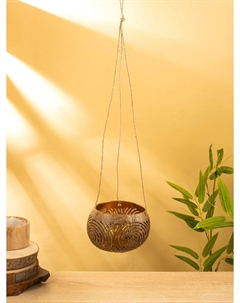 Подсвечник подвесной из кокоса, 13-17 см, коричневый Nobrand